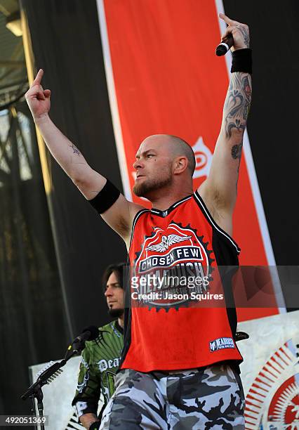 Musician Ivan Moody of Five Finger Death Punch performs during 2014 Rock On The Range at Columbus Crew Stadium on May 18, 2014 in Columbus, Ohio.