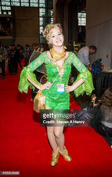 Fan poses at day 2 of New York Comic-Con at The Jacob K. Javits Convention Center on October 9, 2015 in New York City.