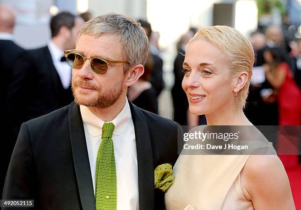 Martin Freeman and Amanda Abbington attend the Arqiva British Academy Television Awards at Theatre Royal on May 18, 2014 in London, England.