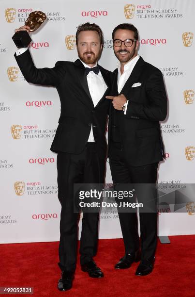 Aaron Paul and Jeremy Piven attend the Arqiva British Academy Television Awards at Theatre Royal on May 18, 2014 in London, England.