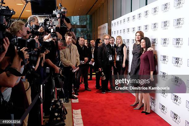 Actress Sandra Bernhard and Sara Switzer attend the premiere of "Carol" during the 53rd New York Film Festival at Alice Tully Hall, Lincoln Center on...