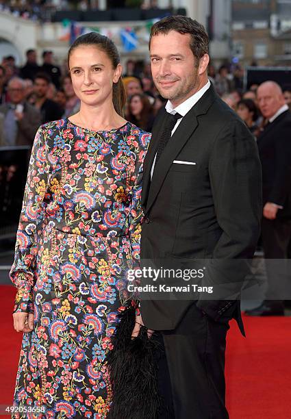 James Purefoy and Jessica Adams attend a screening of "High Rise" during the BFI London Film Festival at Odeon Leicester Square on October 9, 2015 in...