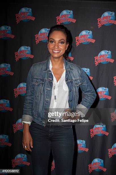 Lyndie Greenwood promotes her starring role in the FOX series "Sleepy Hollow" at Planet Hollywood Times Square on October 9, 2015 in New York City.