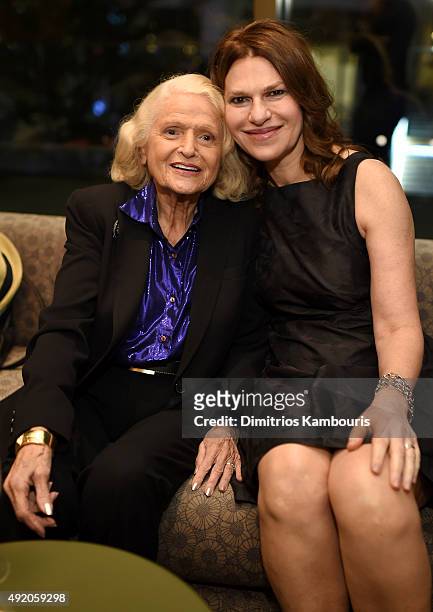 Edie Windsor and Sandra Bernhard attend the reception for the premiere of "Carol" during the 53rd New York Film Festival at Alice Tully Hall, Lincoln...