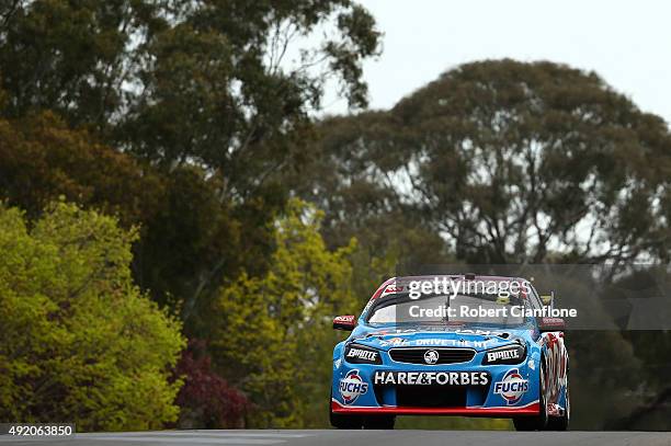 Jason Bright drives the Team BOC Holden during practice for the Bathurst 1000, which is race 25 of the V8 Supercars Championship at Mount Panorama on...