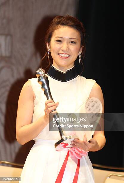 Actress Yuko Oshima attends 36th Yokohama Film Festival Award ceremony on February 1, 2015 in Yokohama, Japan.