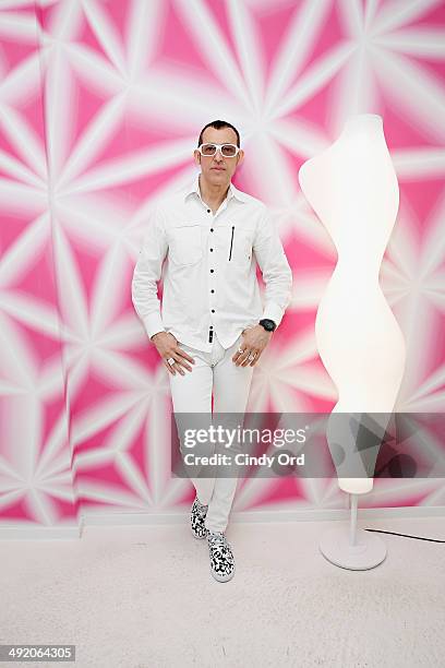 Industrial designer/ interior architect Karim Rashid attends the 10 Years of Karim Rashid and Tonelli Design cocktail party celebration at Karim...