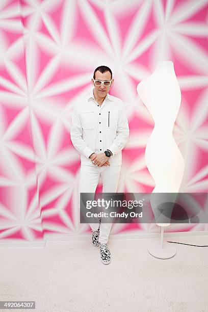 Industrial designer/ interior architect Karim Rashid attends the 10 Years of Karim Rashid and Tonelli Design cocktail party celebration at Karim...