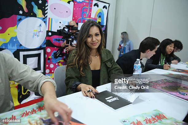 Actress Olivia Olson attends the Cartoon Network: Adventure Time autograph signing. Cartoon Network at New York Comic Con 2015 at the Jacob Javitz...