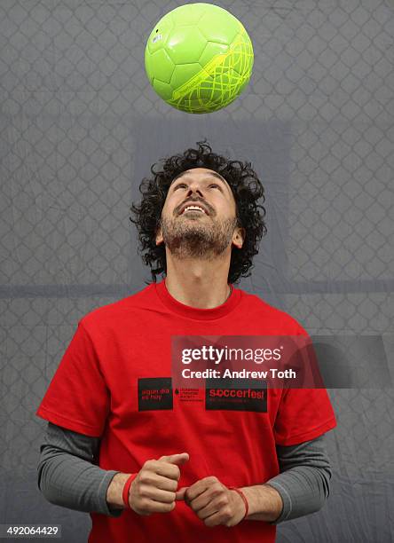 Soccer player Ethan Zohn participates in the LLS Soccerfest hosted by the Leukemia Lymphoma Society and organized by Street Soccer USA on May 18,...