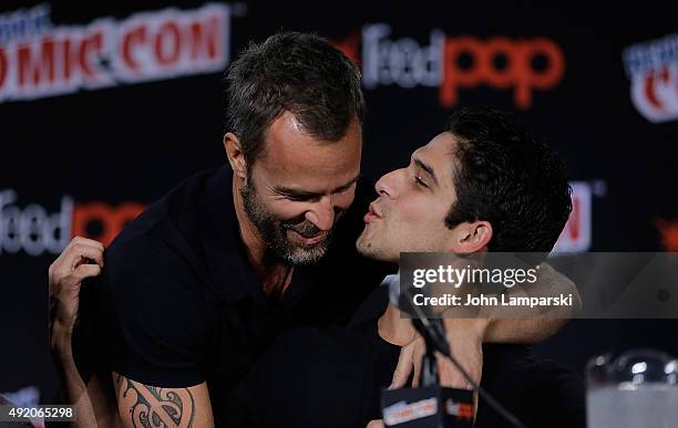 Bourne and Tyler Posey from Teen Wolf speak during day 2 of New York Comic-Con 2015 at The Jacob K. Javits Convention Center on October 9, 2015 in...