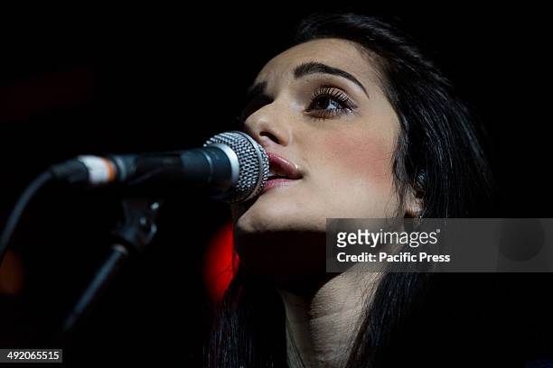 Singer "Levante", stage name of Claudia Lagona, performs live at "Hiroshima mon Amour" of Turin presenting her latest album "Manuale Distruzione".