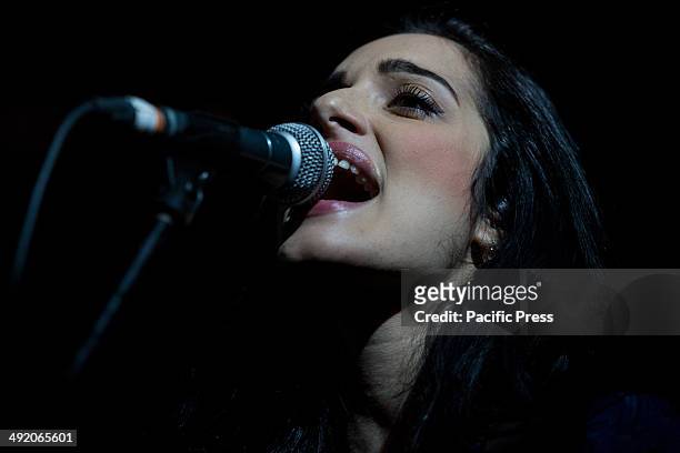 Singer "Levante", stage name of Claudia Lagona, performs live at "Hiroshima mon Amour" of Turin presenting her latest album "Manuale Distruzione".