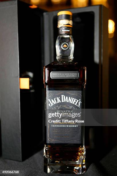 Sinatra branded Jack Daniels is seen during the Sinatra 100 Concert at The Grove on October 9, 2015 in Los Angeles, California.