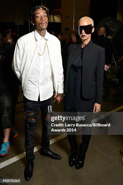 Recording artist Wiz Khalifa and model Amber Rose attend the 2014 Billboard Music Awards at the MGM Grand Garden Arena on May 18, 2014 in Las Vegas,...
