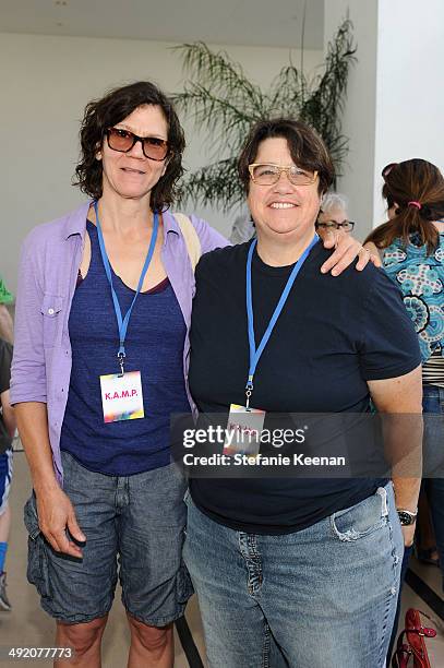 Julie Burleigh and Cathy Opie attend Hammer Museum K.A.M.P. 2014 on May 18, 2014 in Los Angeles, California.