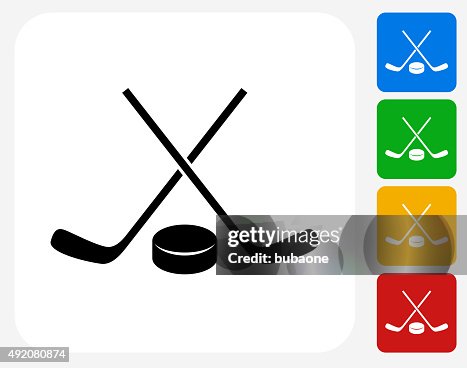 Crosse de Hockey et Puck icône à la conception graphique Crosse de Hockey et Puck icône à la conception graphique