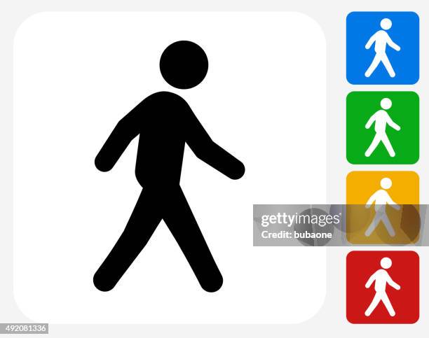 ilustrações, clipart, desenhos animados e ícones de caminhada plana ícone de design gráfico - walking