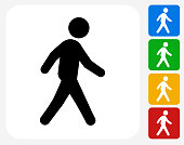 Walking Icon Flat Graphic Design