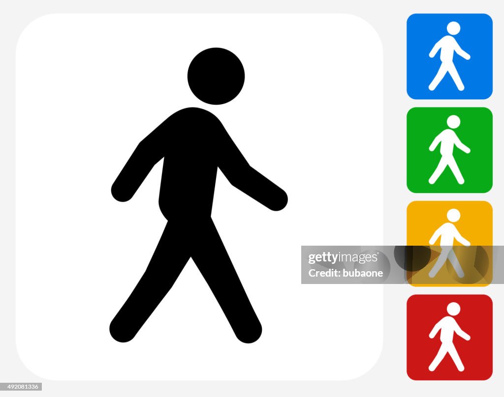 Walking Icon Flat Graphic Design
