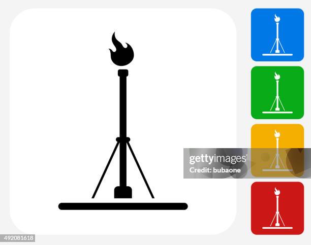 oil drill icon flat graphic design - hydraulic fracturing icons stock illustrations