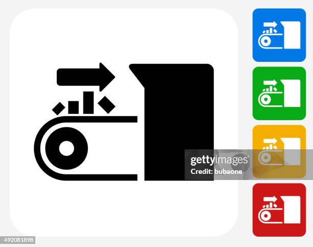 input on conveyor belt icon flat graphic design - input stock illustrations