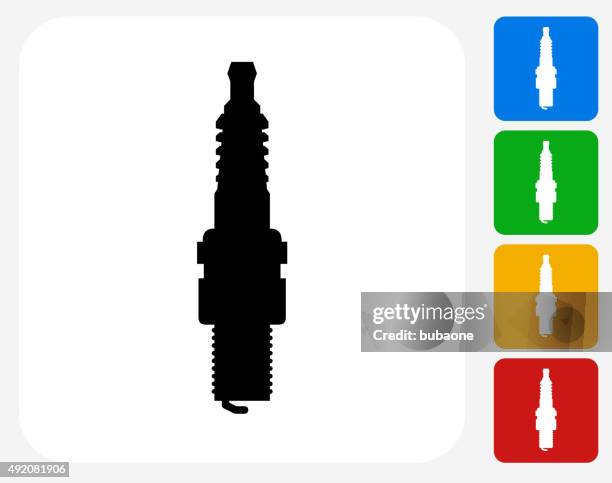 plant tool icon flat graphic design - spark plug stock illustrations