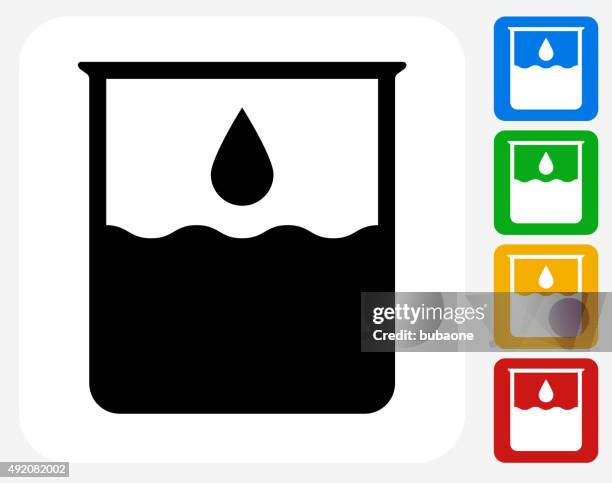 water beaker icon flat graphic design - volume fluid capacity stock illustrations