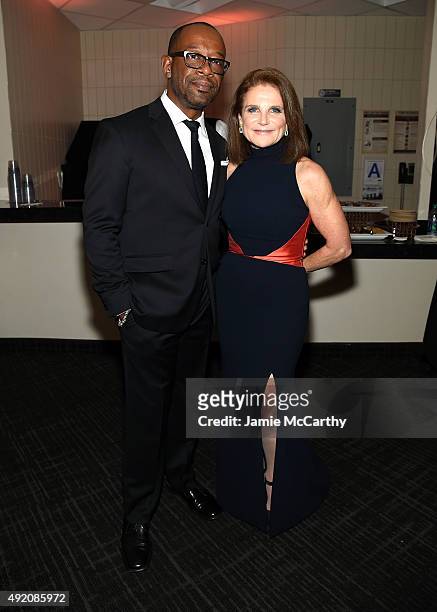 Lennie James and Tovah Feldshuh attend AMC's "The Walking Dead" Season 6 Fan Premiere Event 2015 at Madison Square Garden on October 9, 2015 in New...