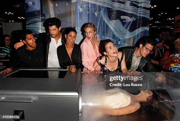 The creators and cast of Walt Disney Television via Getty Images Family's "Stitchers" appear at Comic-Con New York to discuss Season 2 and unveil...