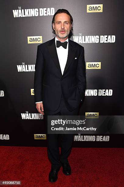 Andrew Lincoln attends AMC's "The Walking Dead" Season 6 Fan Premiere Event 2015 at Madison Square Garden on October 9, 2015 in New York City.