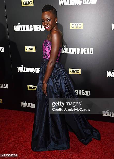 Danai Gurira attends AMC's "The Walking Dead" Season 6 Fan Premiere Event 2015 at Madison Square Garden on October 9, 2015 in New York City.