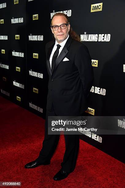 Executive producer Greg Nicotero attends AMC's "The Walking Dead" Season 6 Fan Premiere Event 2015 at Madison Square Garden on October 9, 2015 in New...