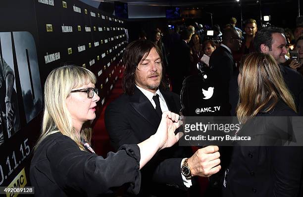 Norman Reedus attends AMC's "The Walking Dead" Season 6 Fan Premiere Event 2015 at Madison Square Garden on October 9, 2015 in New York City.