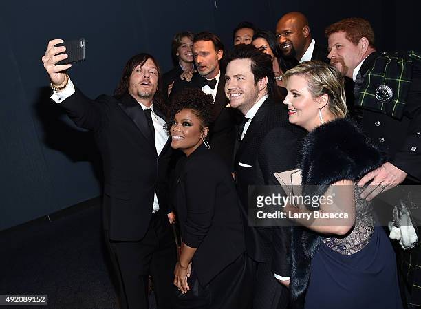 Cast and Crew of the Walking Dead attend AMC's "The Walking Dead" Season 6 Fan Premiere Event 2015 at Madison Square Garden on October 9, 2015 in New...