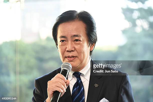 General Manager of Shiseido Co., Ltd. Keiichi Fujii attends the promotional event for Shiseido's Cle de Peau Beaute at the Palace Hotel on October 9,...