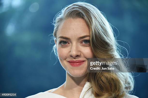 Amanda Seyfried attends the promotional event for Shiseido's Cle de Peau Beaute at the Palace Hotel on October 9, 2015 in Tokyo, Japan.