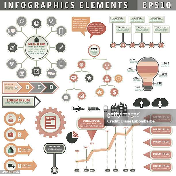 colourful infographic timeline elements set - 3d bar graph vector stock illustrations