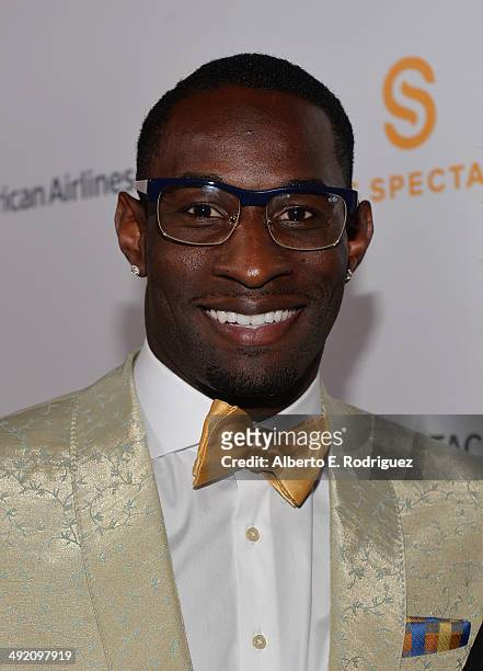 Professional football player Ricardo Lockette arrives on the red carpet at the 2014 Sports Spectacular Gala at the Hyatt Regency Century Plaza on May...