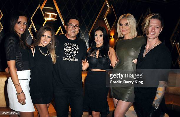 Actors Aubrey Cleland, Haley Pharo, President and Founder of Boo2Bullying Dimitri Halkidis, actresses Cassie Scerbo, Katie Welch and actor Nash...