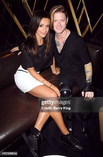 Actress Aubrey Cleland and actor/singer Nash Overstreet attend Boo2Bullying Benefit to support art therapy outreach programs hosted by Cassie Scerbo...