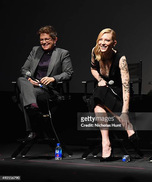 Phyllis Nagy, Cate Blanchett speak at the Q&A for the film "Carol"' during the 53rd New York Film Festival at Alice Tully Hall, Lincoln Center on...