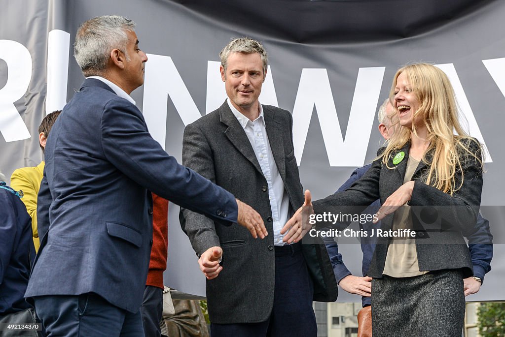 Protest Over The Proposed Heathrow Expansion Is Held In Parliament Square