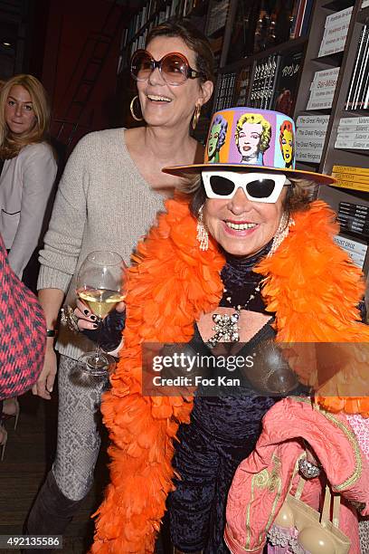 Martine Assouline and Yanou Collart attend the 'Le Caca's Club' Book Launch Cocktail at Librairie Assouline on October 9, 2015 in Paris, France.