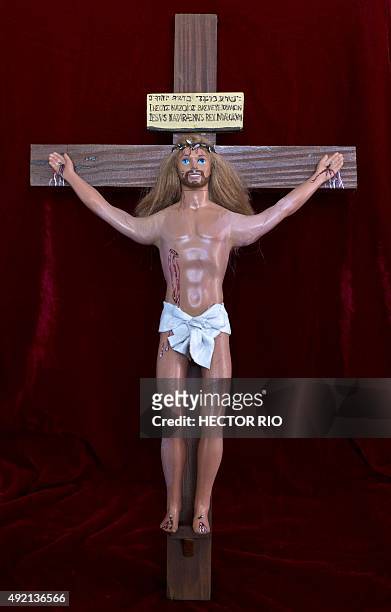 Figure of Jesus Christ, part of the collection Barbie, The Plastic Religion" created by Argentine artist couple Emiliano Pool Paolini and Marianela...