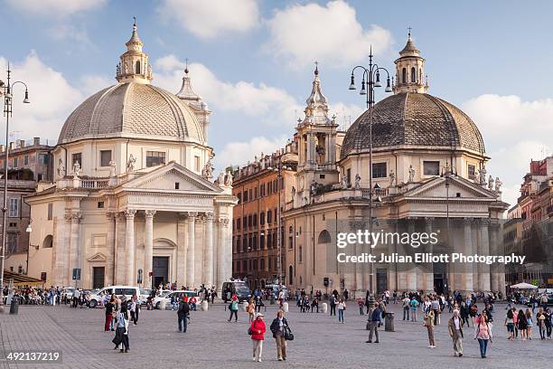 piazza del popolo in rome. - piazza del popolo rome foto e immagini stock