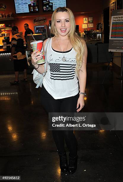 Adult film actress Lexi Belle arrives for the Premiere Of CineRidge Entertainment's "Samurai Cop 2" held at Laemmle NoHo 7 on October 9, 2015 in...