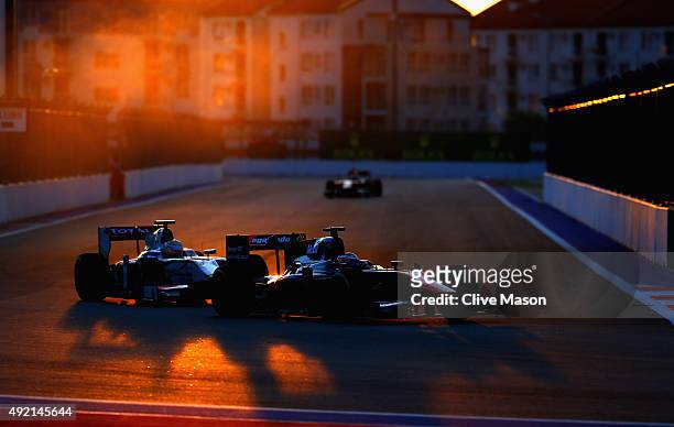 Stoffel Vandoorne of Belgium and ART Grand Prix drives during the GP2 Feature Race at Sochi Autodrom on October 10, 2015 in Sochi, Russia.