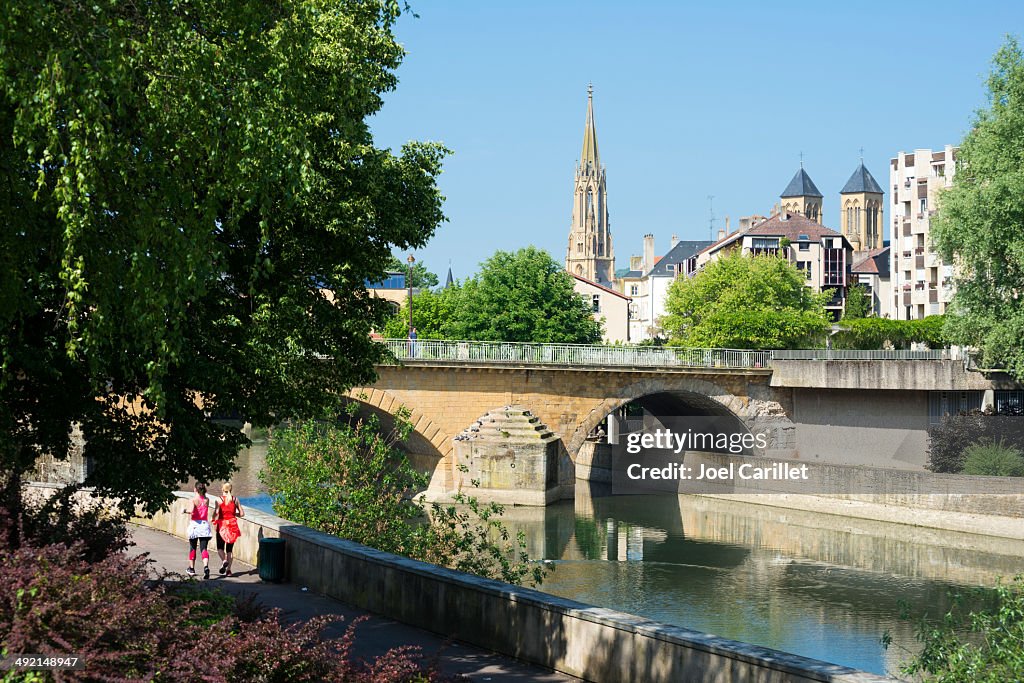 Summer scene in Metz, France