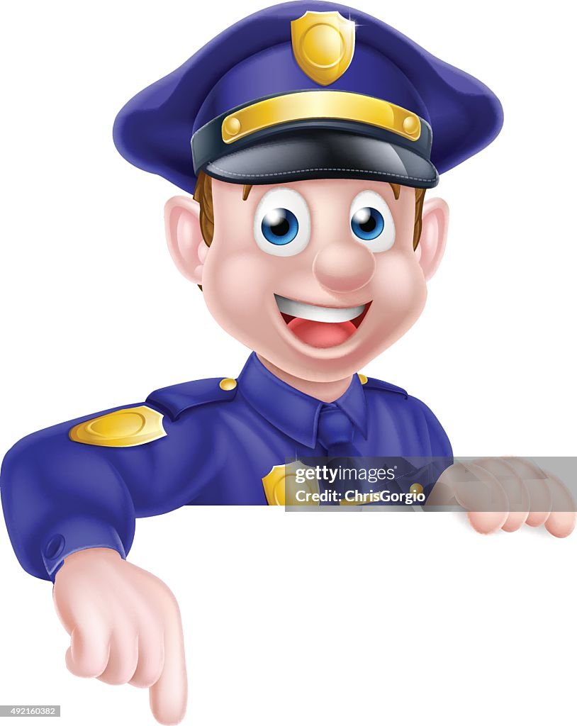 Cartoon Policeman Pointing High-Res Vector Graphic - Getty Images